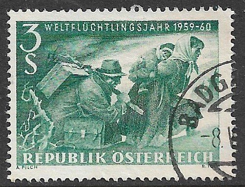 AUSTRIA 1960 World Refugee Year Issue Sc 650 VFU