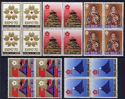 VATICAN Sc#479-83 Blk 4 1970 EXPO '70 MNH