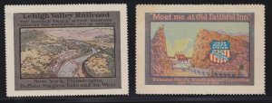 US Vintage Union Pacific Railroad & Lehigh Valley Railroad Cinderella Stamp L248