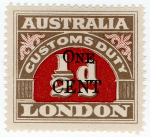 (I.B) Australia Revenue : Customs Duty 1c on ½d OP