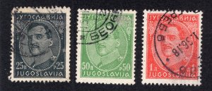 Yugoslavia 1932 25p to 1d Alexander, Scott 77-79 used, value = 75c
