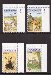 Tanzania   #319-322  MNH  1986  endangered wildlife