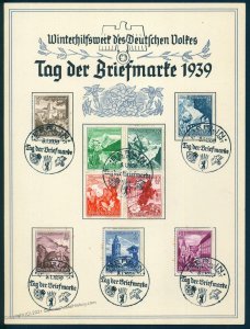 3rd Reich Germany 1939 WHW Winter Charities Berlin Stamp Day Sheet 85053