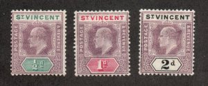 Saint Vincent - SG# 76 - 78 MH (h rems)      /      Lot 0624018