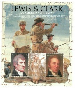 Grenada 2004 - Lewis & Clark Explorers - Sheet Of 3 Stamps - Scott #3465 - MNH