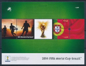 [118161] Portugal 2014 World Cup Football Soccer Souvenir Sheet MNH