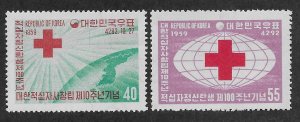 KOREA SC# 295-96  FVF/MOG 1959