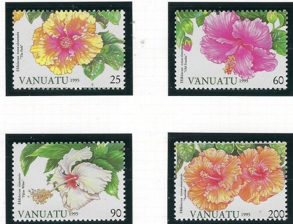 Vanuatu 645-48 MNH 1995 Hibiscus (fe8754)