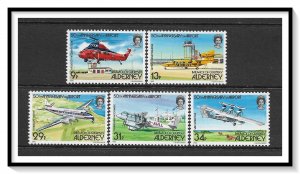 Alderney #18-22 Aircraft Complete Set MNH