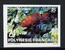 French Polynesia 1981 24f Purple-spotted Grouper imperf s...