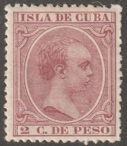 Cuba, stamp, Scott#139,  mint, hinged,  2 c. de peso,  rose
