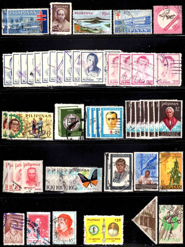 Philippines ~ Group of 85++ Stamps (43 Different)  ~ Mixed Cond. (Fair to Good)