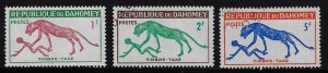 Dahomey #J29-31 Used OG (CTO) H; Short set of 3 - Panther and Man (1963)