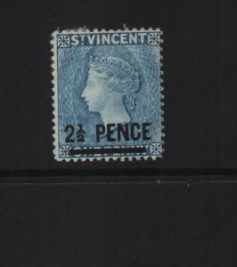St Vincent 1889 SG49 2 1/2 pence 14 perf Ca watermark - mounted mint