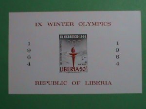 LIBERIA STAMP: 1964 SC#413a   9TH OLYMPIC GAMES IMPERF: MNH STAMP S/S  VERY RARE