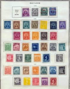 SALVADOR 1867/99 Mint &Used Collection on Old Pages (Appx 200+Items)Dafe38