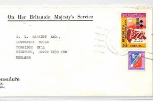 Dominican Republic P.Plata BRITISH CONSULAR Air Mail 1972{samwells-covers} BT273