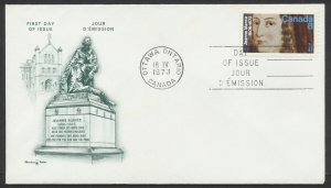 1973 #615 Jeanne Mance FDC, Monsieur Timbre Cachet, Ottawa