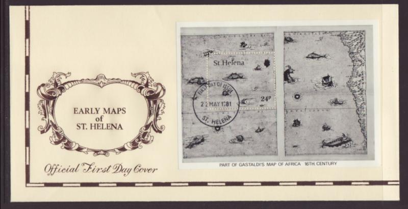 St Helena Maps 1981 U/A FDC BIN