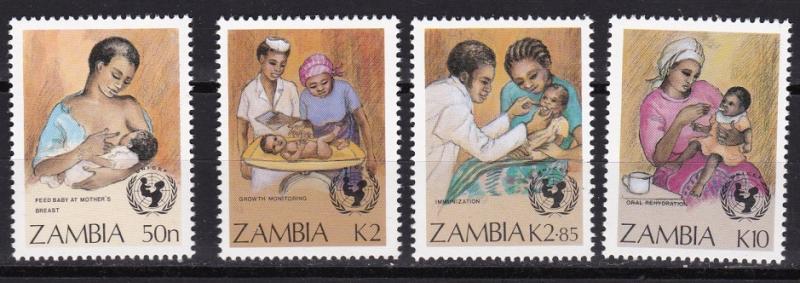 Zambia 1988 Scott 440-443 UN Child Survival Campaign MNH