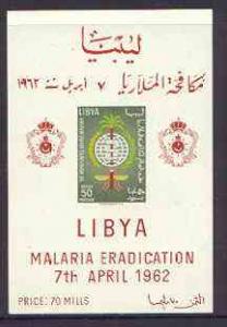 Libya 1962 Malaria Eradication imperf m/sheet (50m value)...