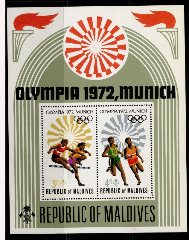 MALDIVE ISLANDS QEII SG MS422, 1972 olympic games mini sheet, NH MINT. 