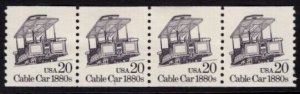 US Transporatation Coil 20 cents Scott 2263 Strip of 4 Plate #1 FREE SHIPPING