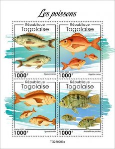 2024 04 - TOGO - FISHES             4V  complet set    MNH **