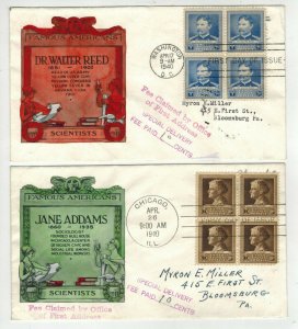 1940 Famous Americans SCIENTISTS SET OF 5 HANDPAINTED ARISTOCRATS Jane Addams et 