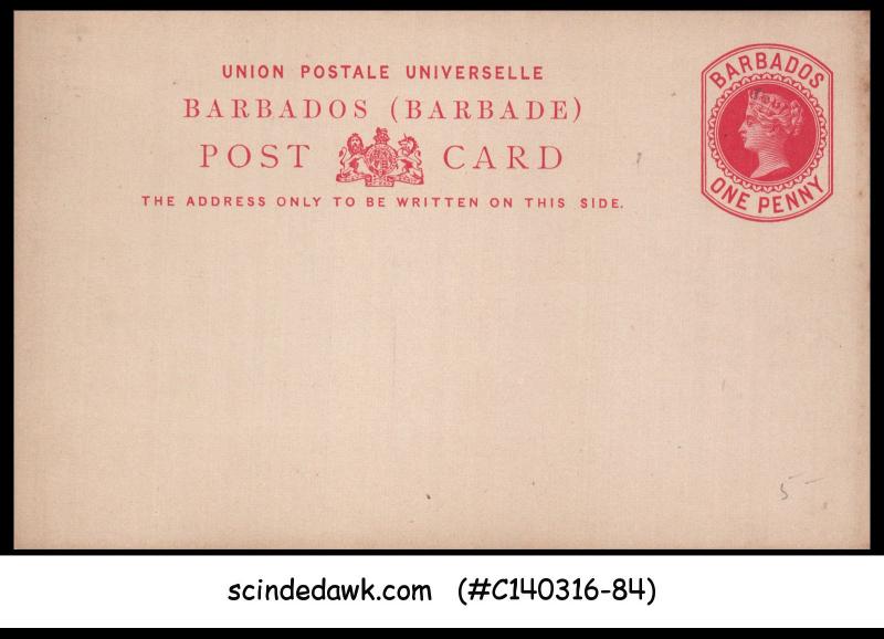 BARBADOS - 1d QV UPU POST CARD - MINT