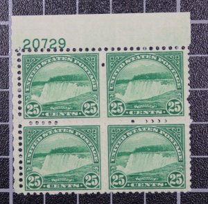 Scott 699 25 Cents Niagara Falls MNH Plate Block Of 4 UL 20729 SCV $60.00