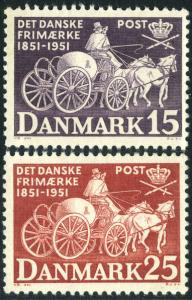 Denmark 330-1 MH - Post Chaise
