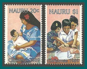 Nauru 1989 Christmas, MNH  #362-363,SG377-SG378