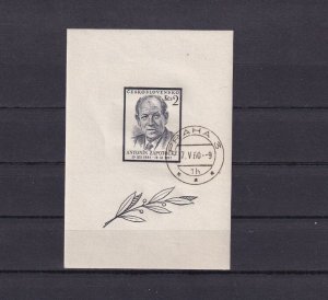 SA24b Czechoslovakia 1957 Death of President Zapotocky used minisheet imperf