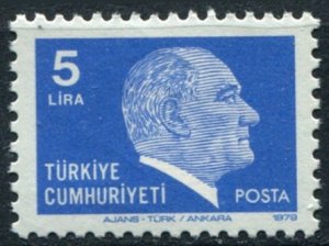 Turkey Sc#2132 MNH, 5L ultra & gray, Ataturk, Definitive (1979-1981) (1979)