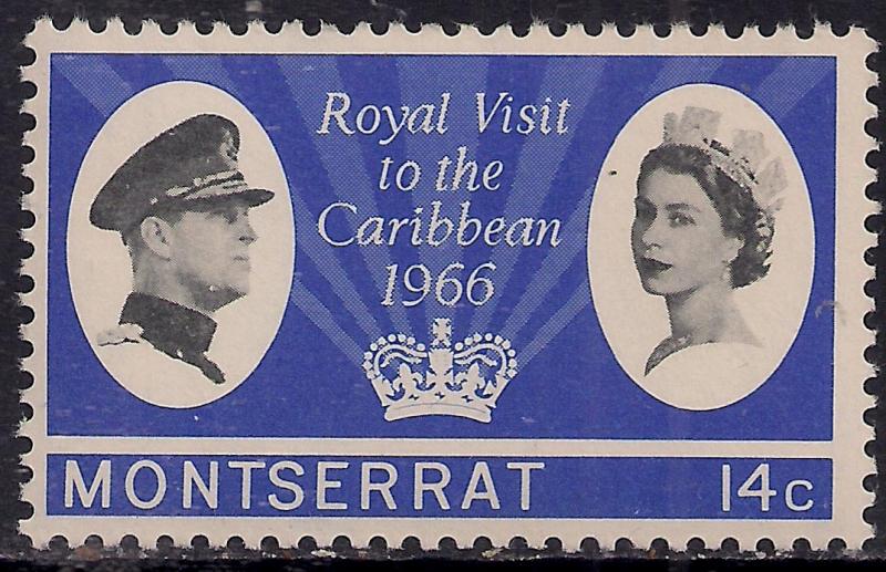 Montserrat 1966 QE2  12 ct Royal Visit  Umm SG 183 ( E286 )