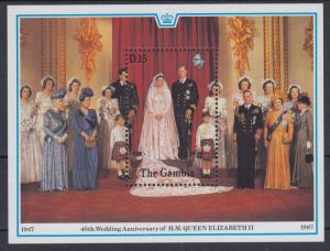 XG-AE070 GAMBIA IND - Qeii, 1988 Royal Wedding Anniversary MNH Sheet