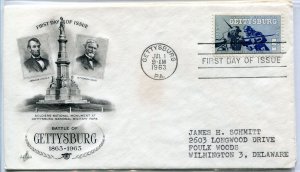 1180    5c Gettysburg, Art Craft First Day Cover