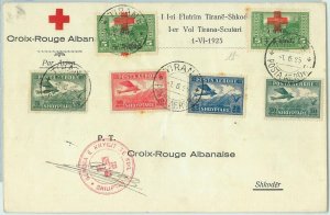 67674 - Albania - Postal History -  FLIGHT COVER  Muller # 5 - RED CROSS  1925