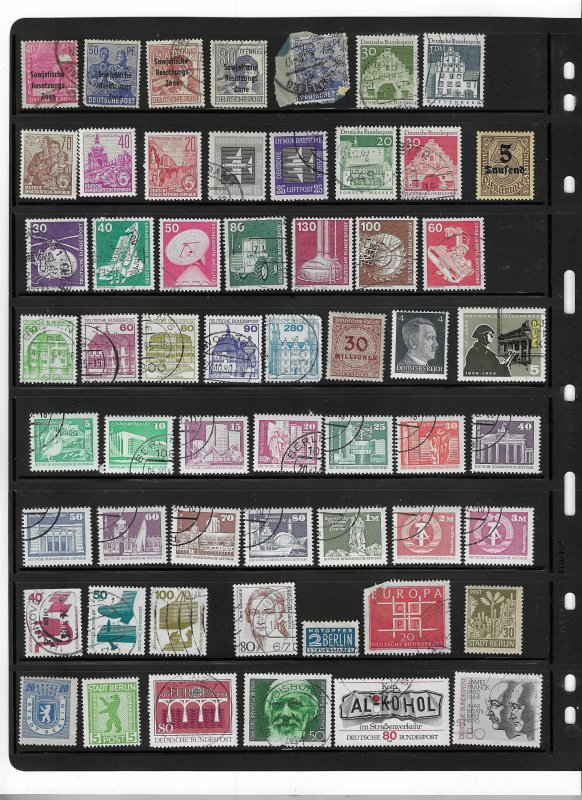 GERMANY COLLECTION ON STOCK SHEET, MINT/USED