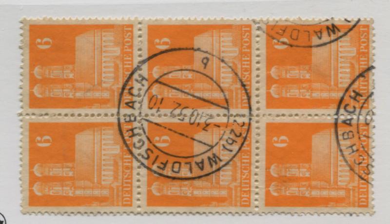 GERMANY 638A USED BLOCK OF 6