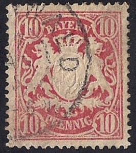 Bavaria #63 10 PF Coat of Arms Stamp used VF