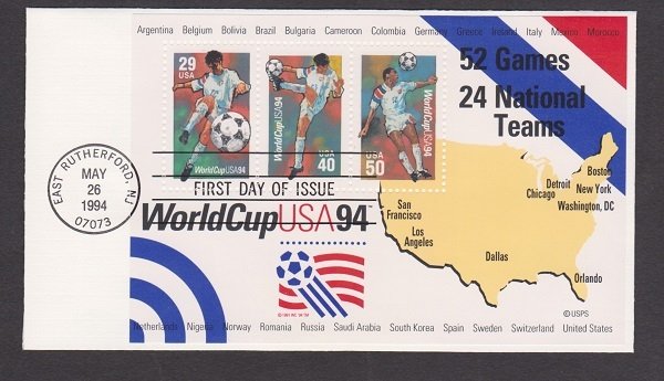 2837 World Cup Soccer SS Unaddressed Fleetwood FDC