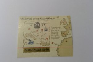 Bahamas #644 MNH Discovery of the New World Souvenir Sheet