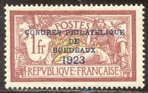 FRANCE #197 Mint - 1923 Bordeaux Congress Ovpt