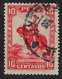 Peru #319 Used H; 10c Pizarro (1934)