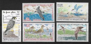 St Pierre & Miquelon 1993-97 Airmail, Birds Scott # C69-73,VF-XF MNH**(R-4)