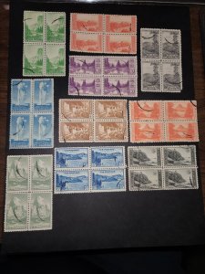 #740-49 Blocks of 4 Complete Set Used