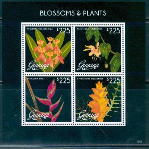 GUYANA BLOSSOMS & PLANTS  SHEET OF FOUR PART II  MINT NH 