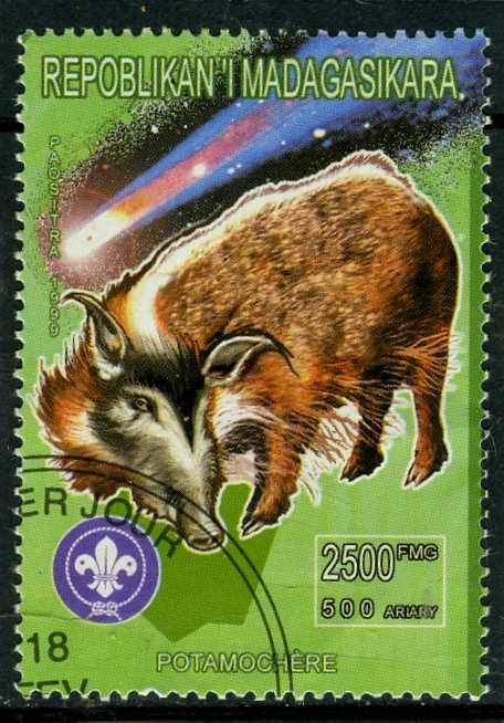 Madagascar 1999 WILD ANIMAL OF MADAGASCAR Scouts 1 value Perforated Fine Used VF
